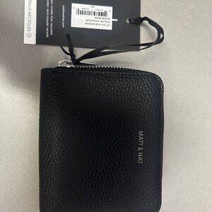 Black Matt & Nat RUE Small Vegan Zip Wallet NWT